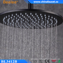 Cabezal de ducha de 12 plg. Ss304 Round Black Rainfall de alto flujo